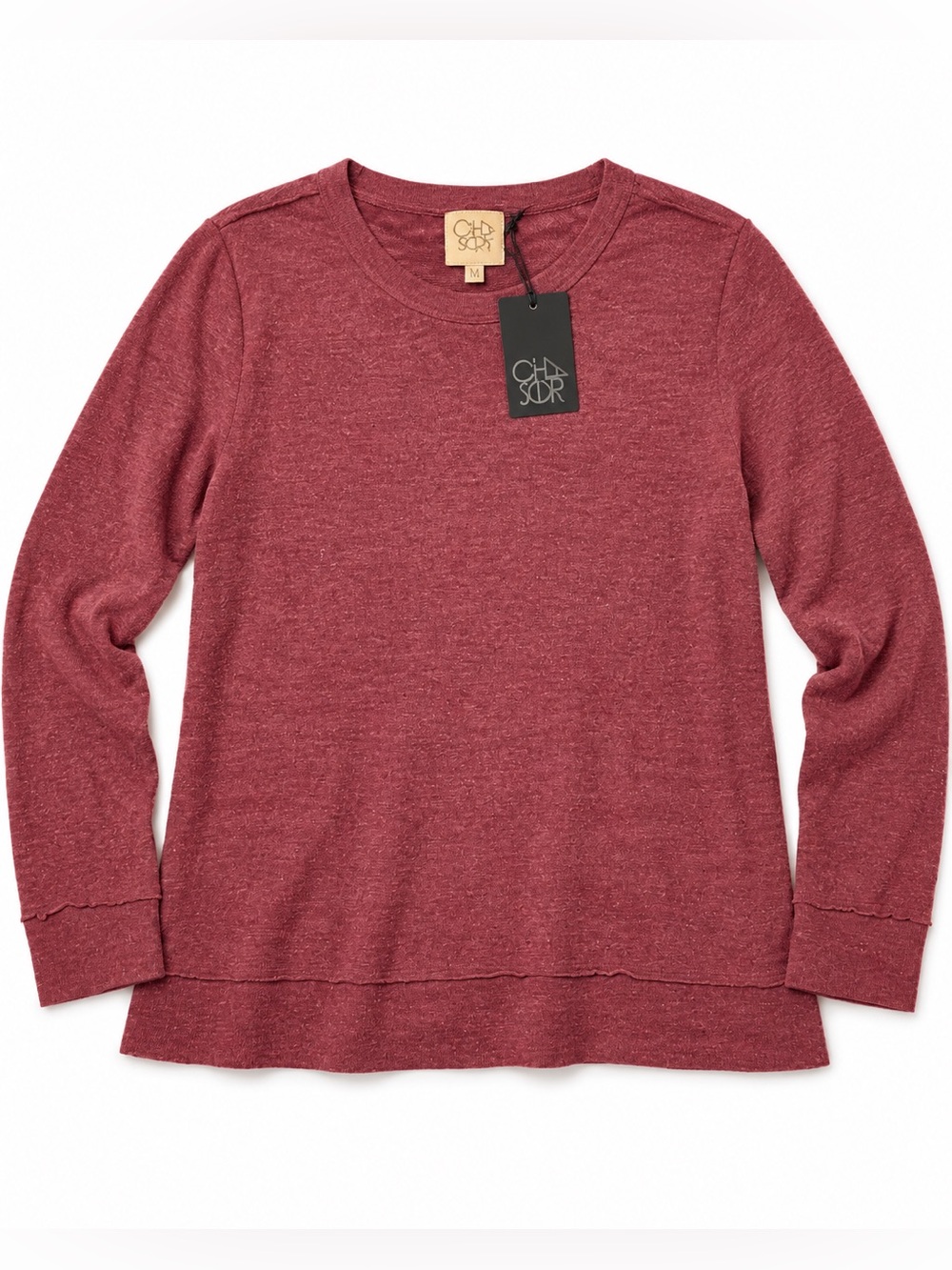 CHASER Women’s Vintage Wash Long Sleeve Top Medium NWT Dusty Rose